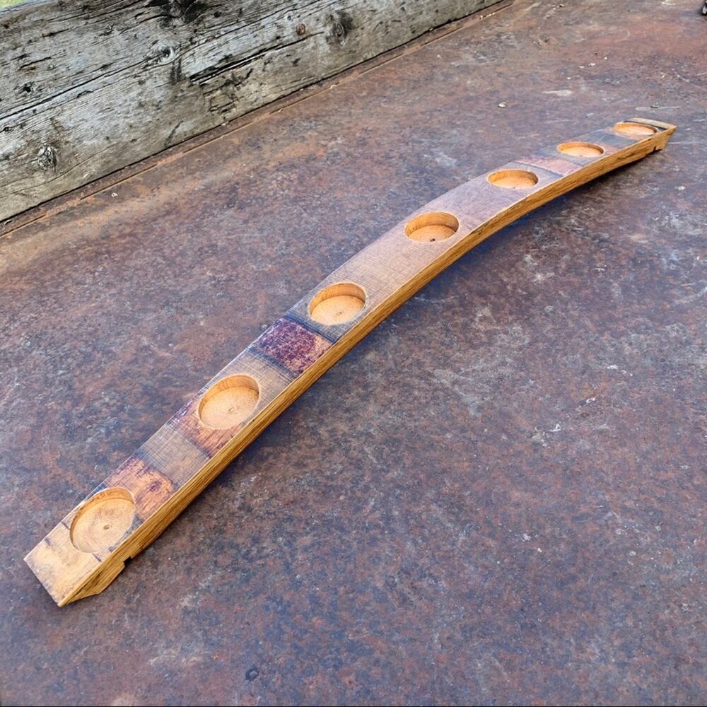 Wine barrel stave candle holder vintage